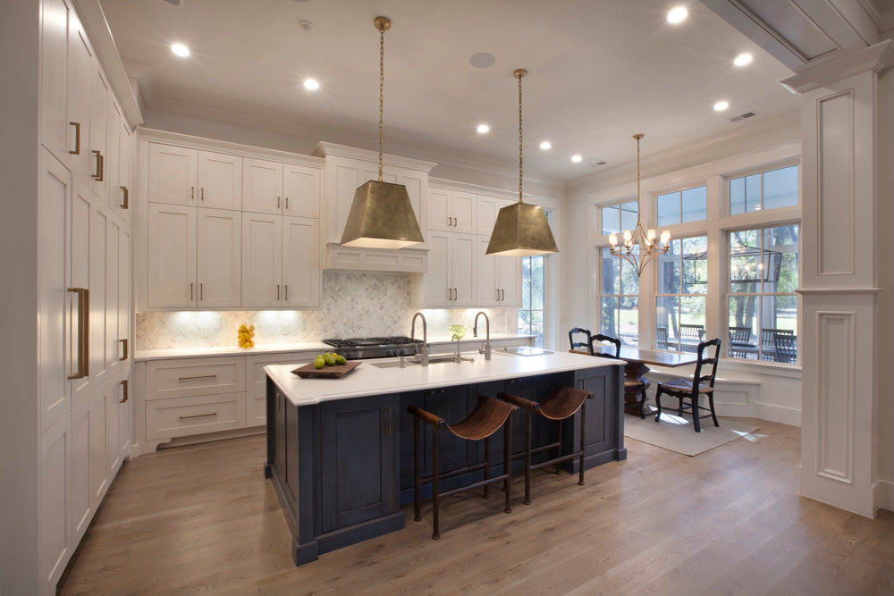 Traditional Kitchen with Gold Pendant